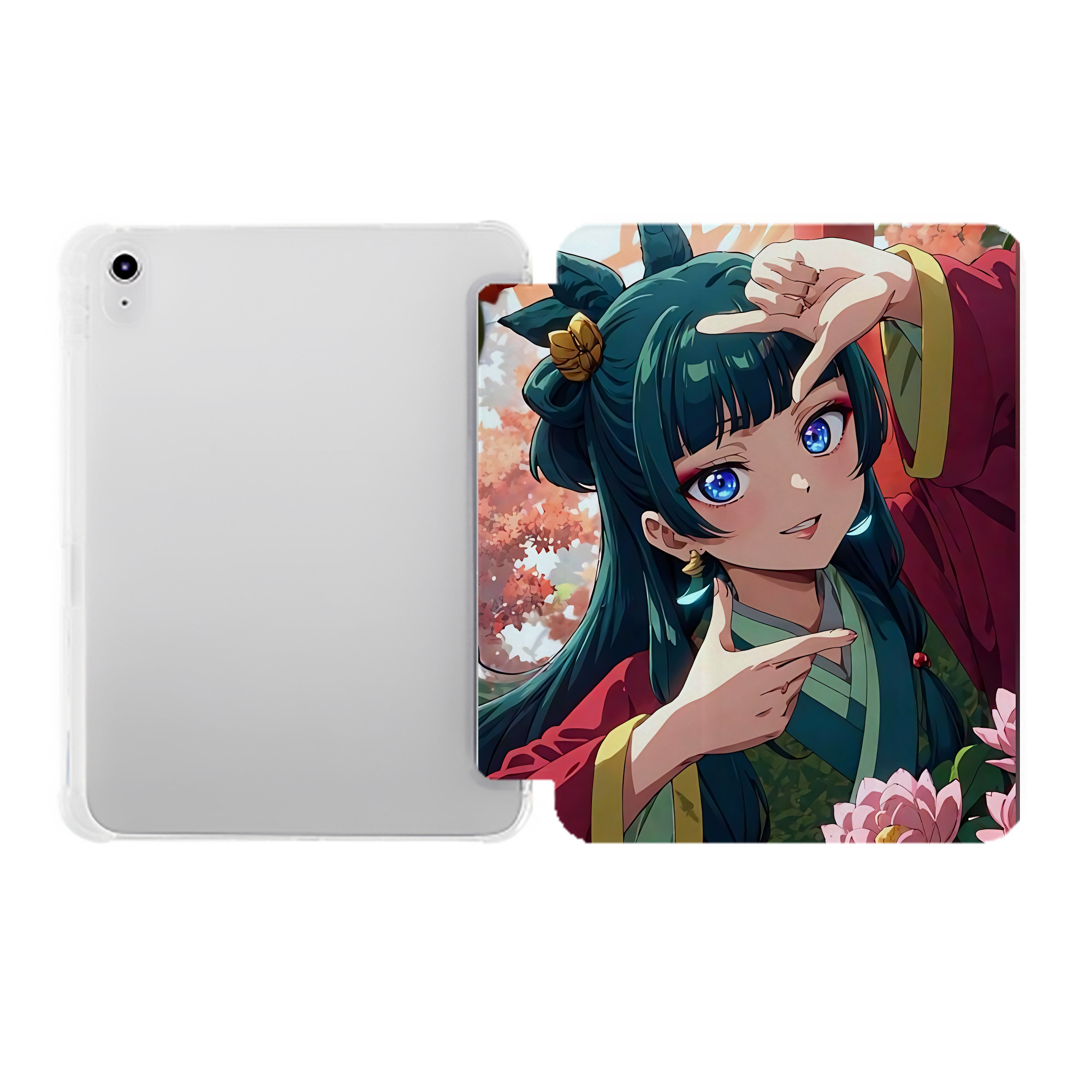 （画像用） 薬屋のひとりごと The Apothecary Diaries IPad ケース ペン収納付き 三つ折りスタンド PUレザー×シリコン 対応機種9.5/10.5/10.9インチ
